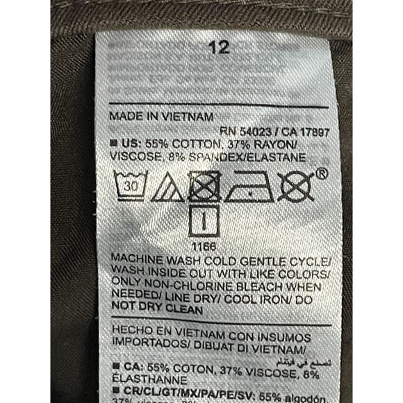 Old Navy Pixie Pants Womens 12 Brown High Rise Split Hem Stretch Work Casual - Picture 11 of 13